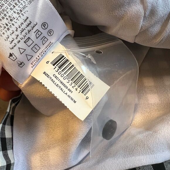 NWOT BCBGeneration Cropped Gingham Top Black White Medium - Picture 9 of 10